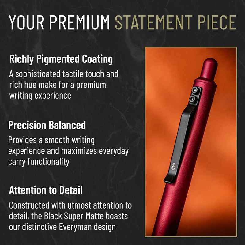 Everyman New Super Matte Grafton Pen (Full CLick, Oxblood) - Image 2